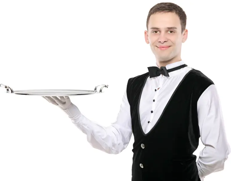 Waiter Holding a Tray
