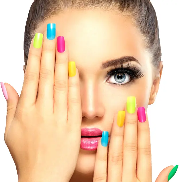 Vibrant Colorful Nails Manicure