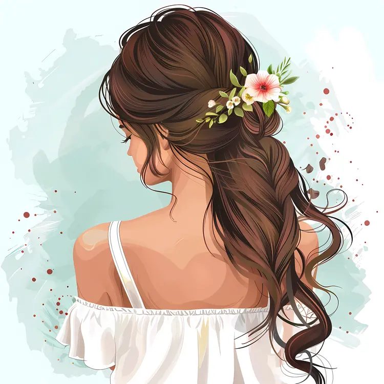 Elegant Hairstyle with Flowers