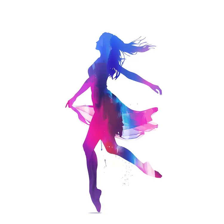 Colorful Silhouette of a Dancer in Motion