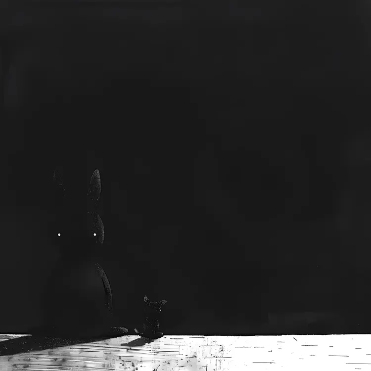Black Silhouette in Darkness