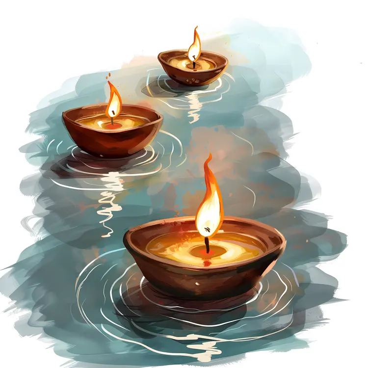 Floating Lamps on Water