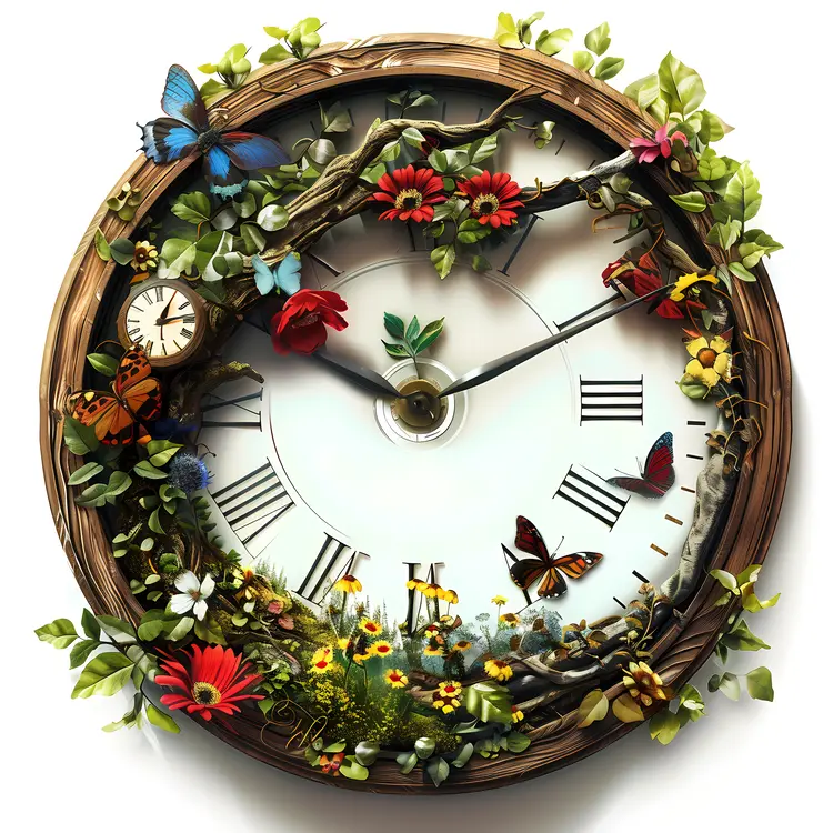 Beautiful Floral Clock for Home Decor