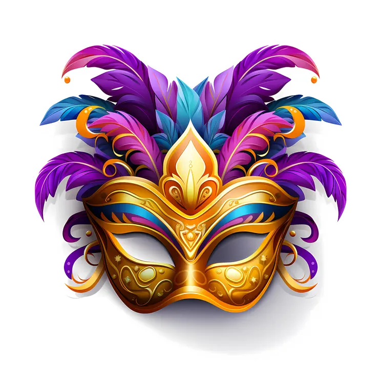 Decorative Feathered Mask for Carnival