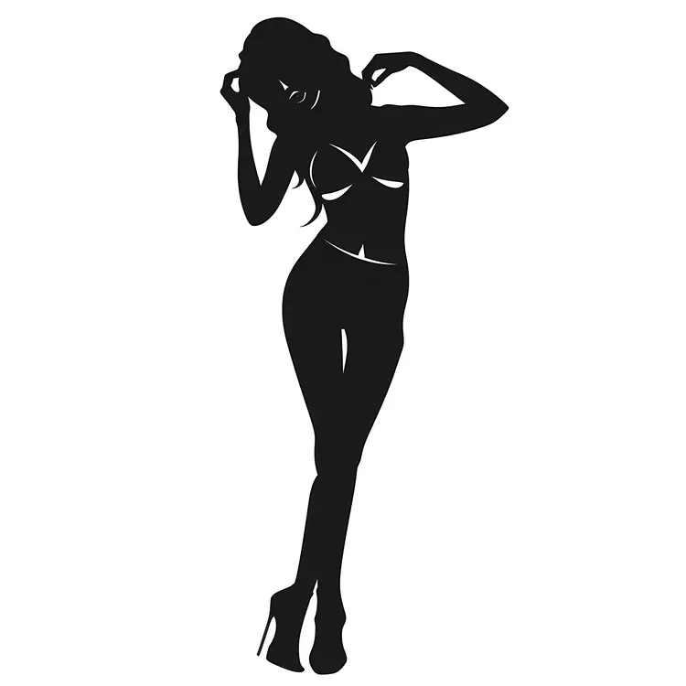 Silhouette of woman posing in lingerie