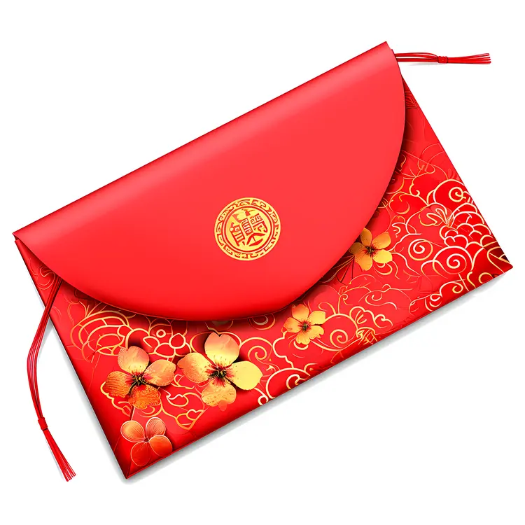 Red Envelope with Floral Design for Chinese New Year