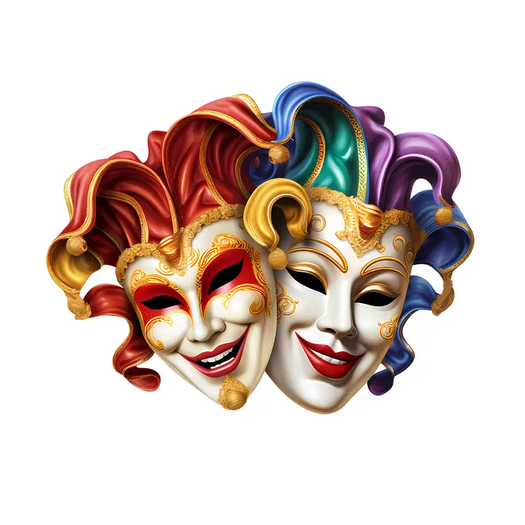 Jester Masks for Mardi Gras Celebration