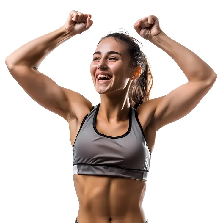 Woman in Black Sportswear Cheering