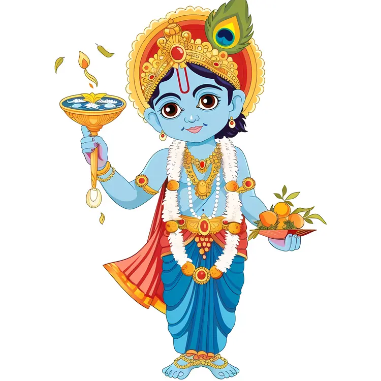 Blue Deity Holding Items