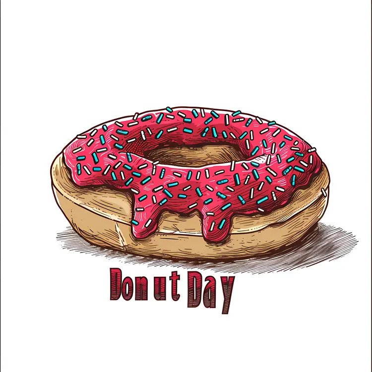 Yummy Donut with Sprinkles for Donut Day