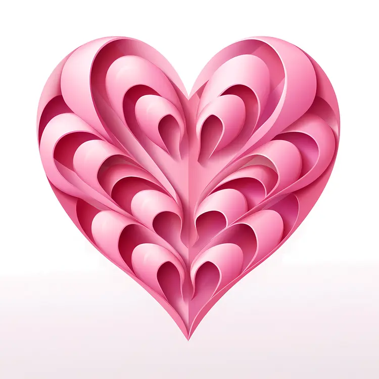 Intricate Pink Heart Design for Valentine's Day