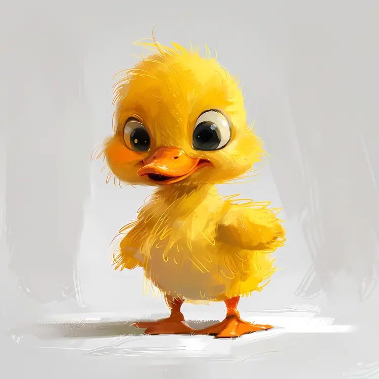 Adorable Yellow Duckling Illustration