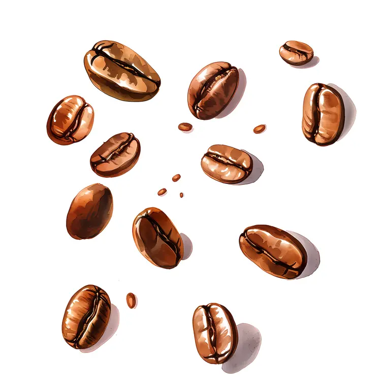 Shiny Brown Coffee Beans