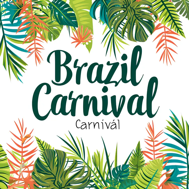 Brazil Carnival with Tropical Leaves