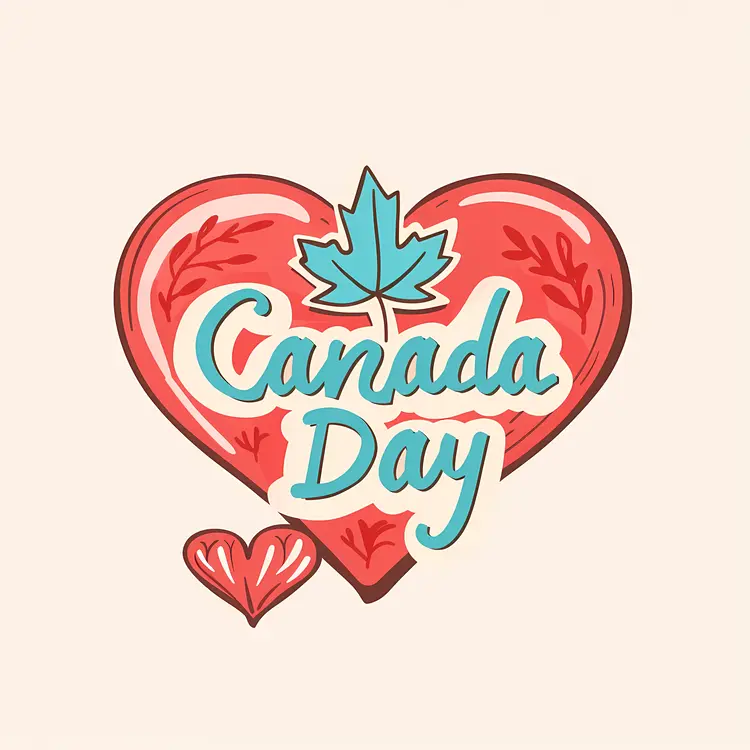 Heart-Shaped Canada Day Celebration Design