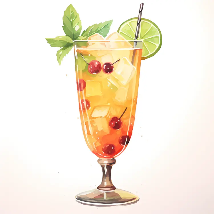 Refreshing Lime Cherry Drink