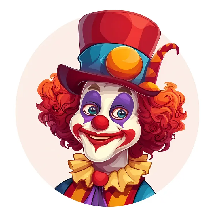 Cheerful Clown with Top Hat