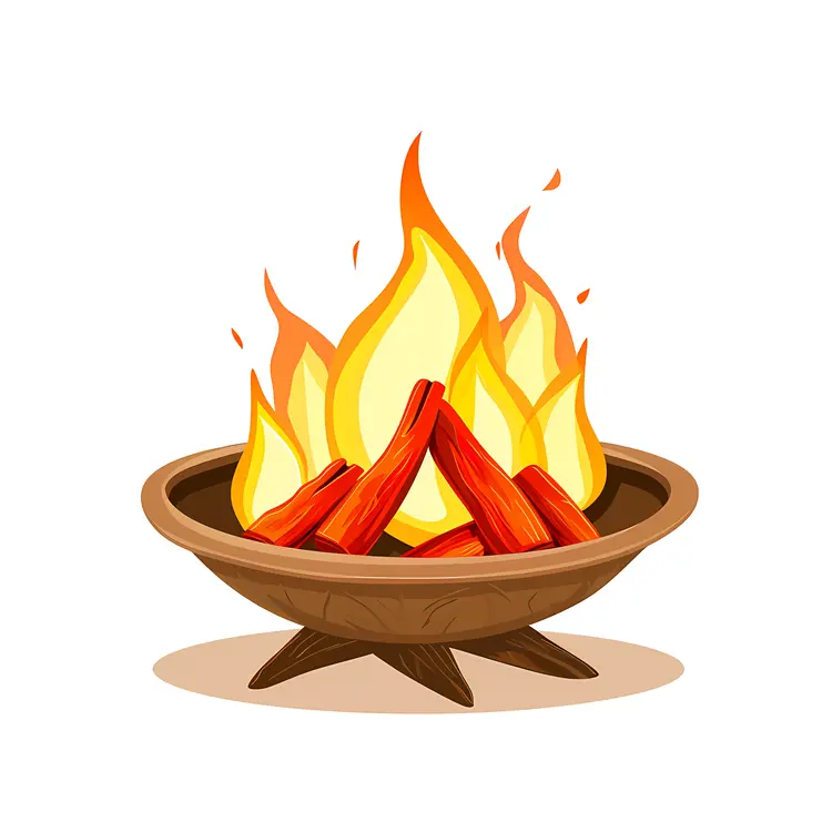 Simple Fire Bowl with Flames