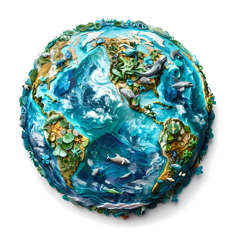 Earth with Ocean and Land