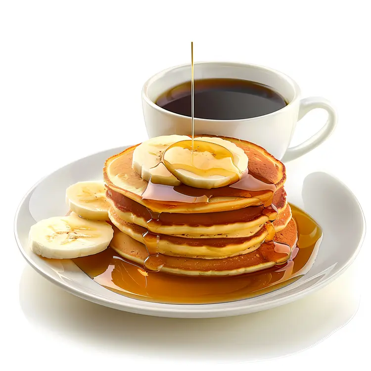 Pancakes with Banana and Coffee