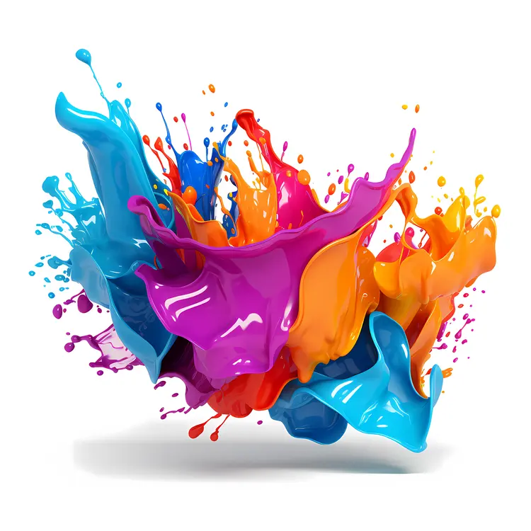 Dynamic Colorful Paint Splash