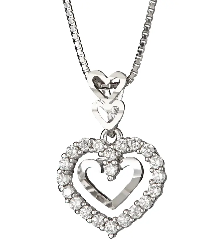 Beautiful Heart Pendant with Silver Chain
