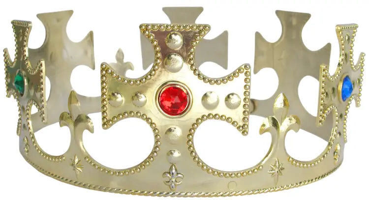 Gold Crown with Red and Blue Jewels