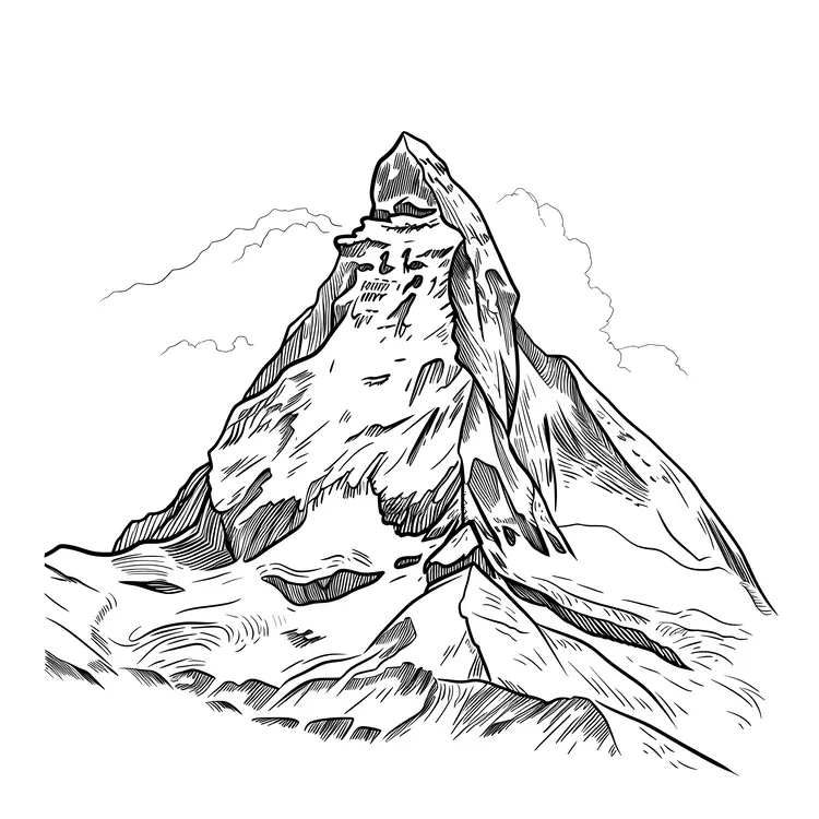 Mountain with Snowy Peak