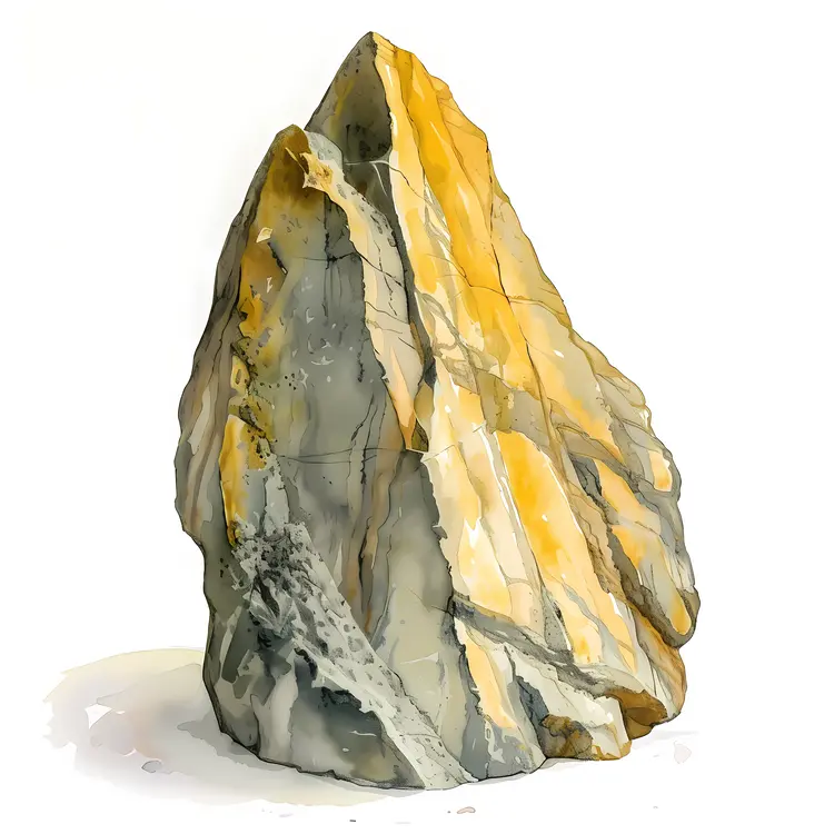 Rock with Yellow and Grey Patterns