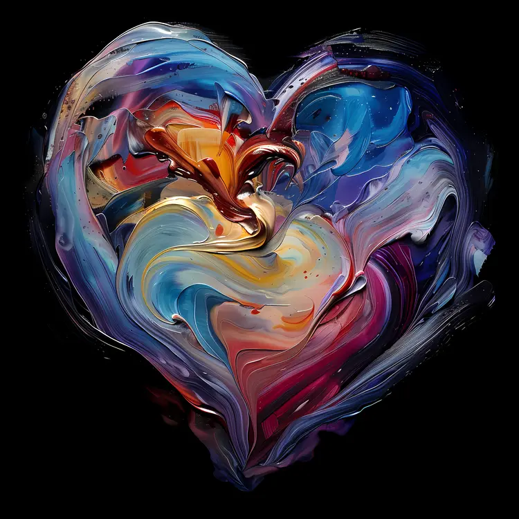 Colorful Heart in Abstract Art