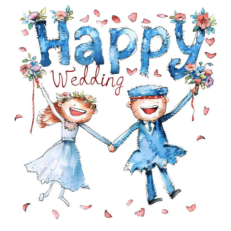 Cute Happy Wedding Greeting Card