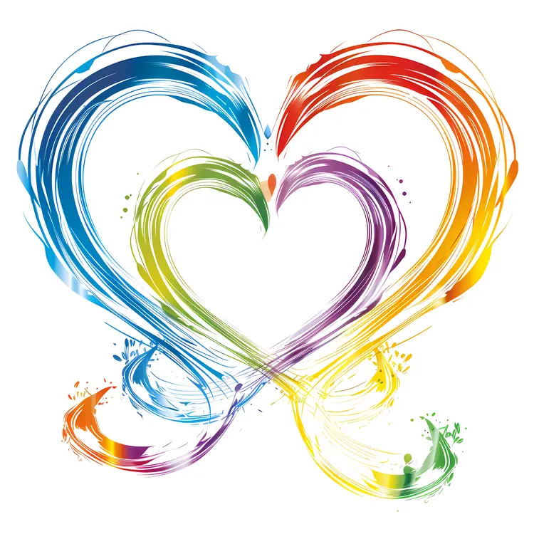 Colorful Rainbow Hearts Symbol