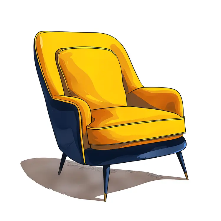 Stylish Yellow and Blue Armchair