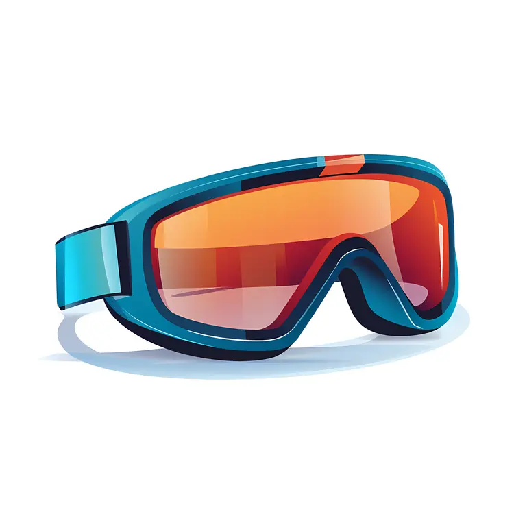 Blue and Orange Ski Goggles for Snow Sports