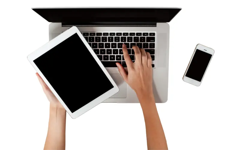 Tablet with Laptop and Smartphone