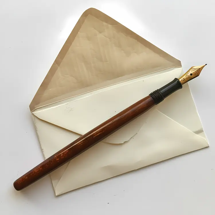 Brown Fountain Pen with Envelope