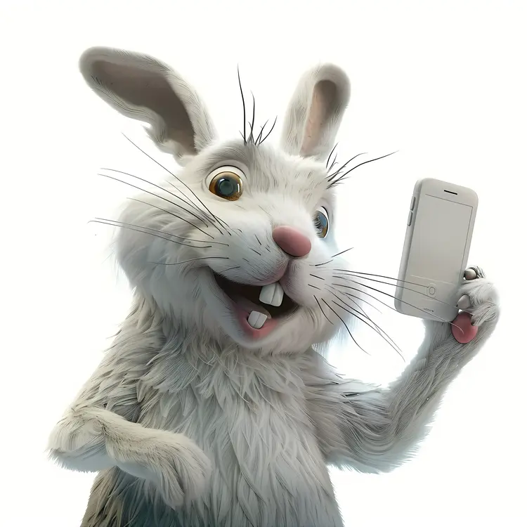 White Rabbit Taking a Selfie