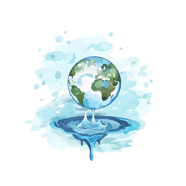 Earth with Water Splash