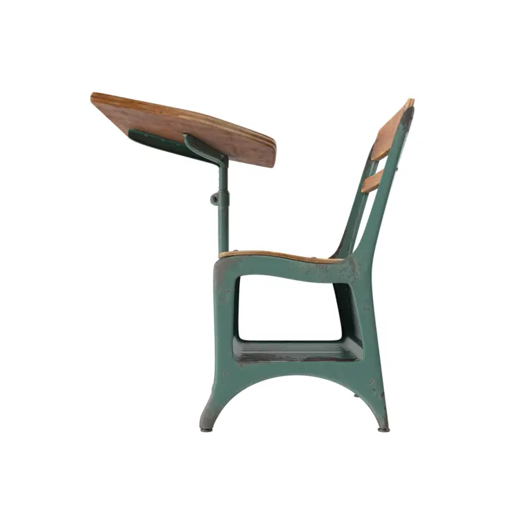 Side View of Vintage Wooden School Desk