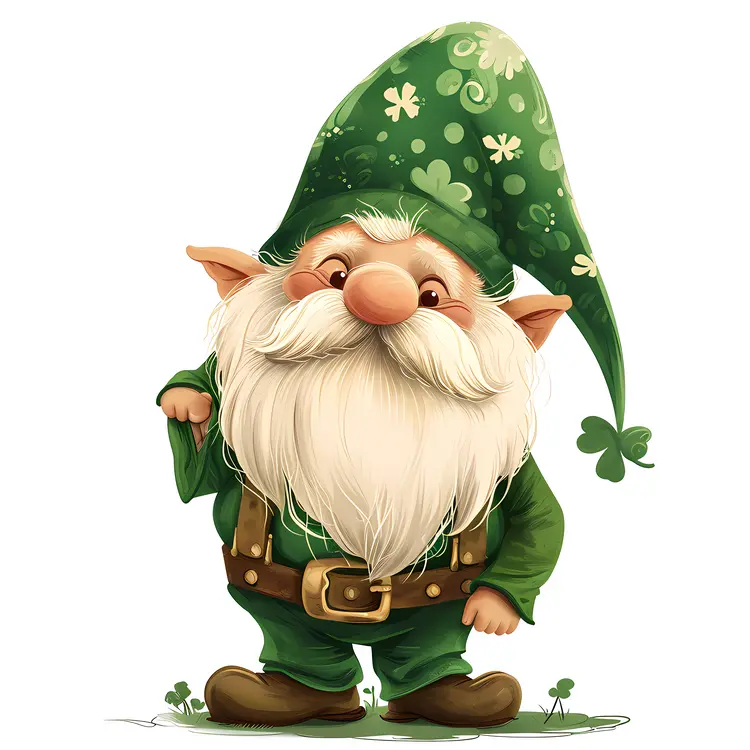 Green Gnome with Shamrock Hat