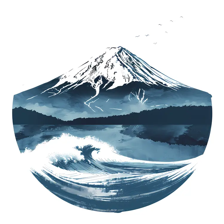 Snow-Capped Mountain and Wave