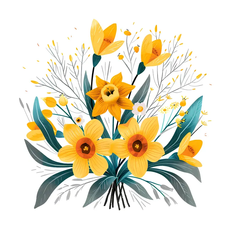 Beautiful Yellow Daffodils Bouquet
