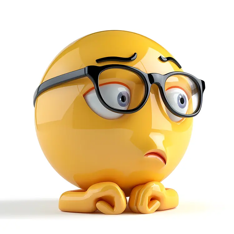 Thinking Emoji with Glasses