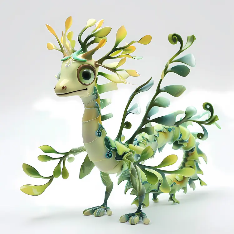 Adorable Leafy Dragon Character