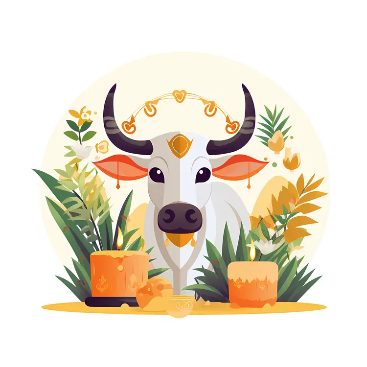 Decorated Cow for Festival