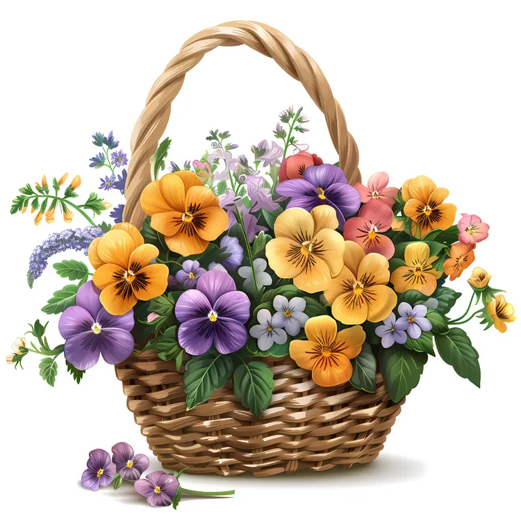 Colorful Basket of Flowers