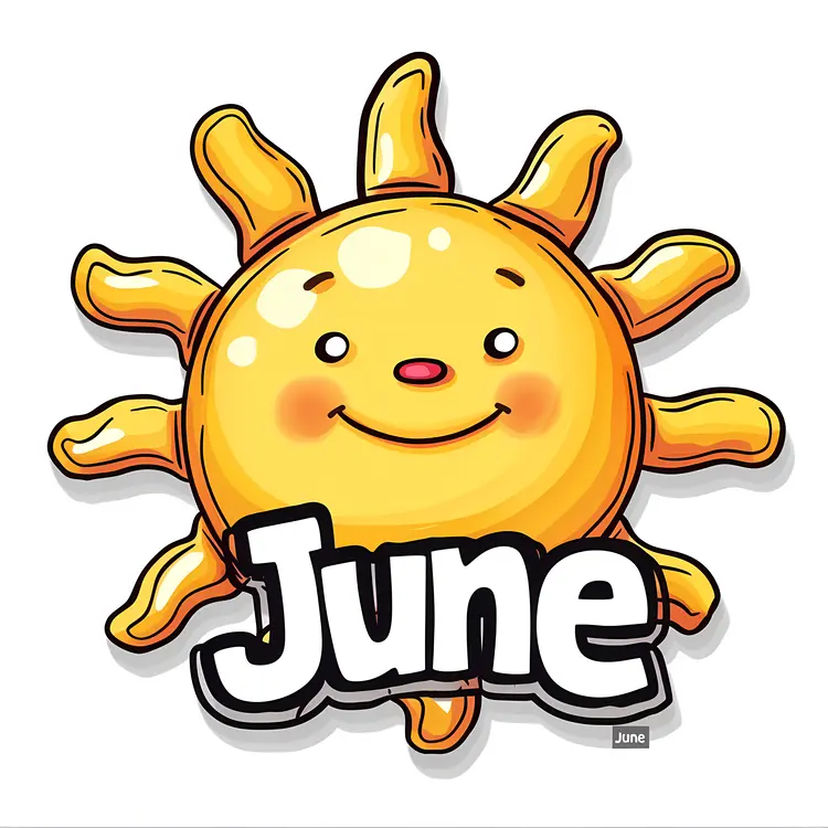 Smiling Cartoon Sun for June