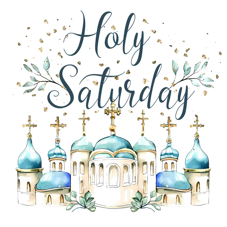 Holy Saturday Church Illustration with Domes