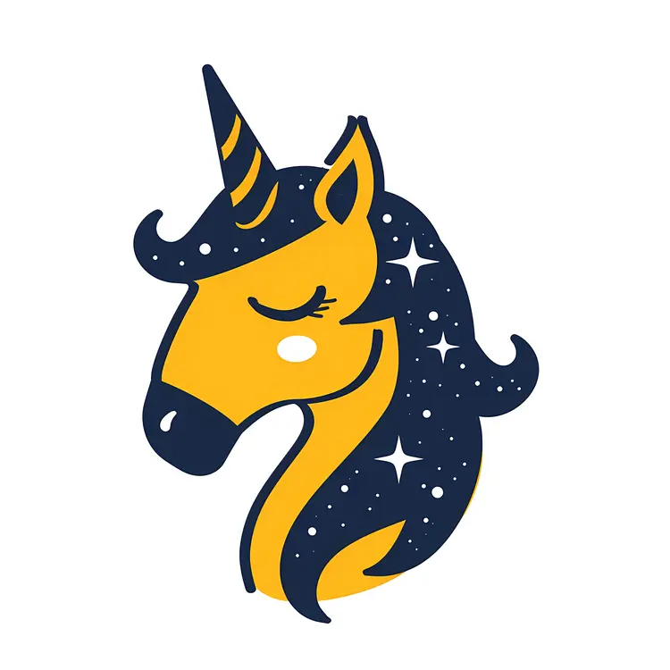 Magical Unicorn with Starry Mane