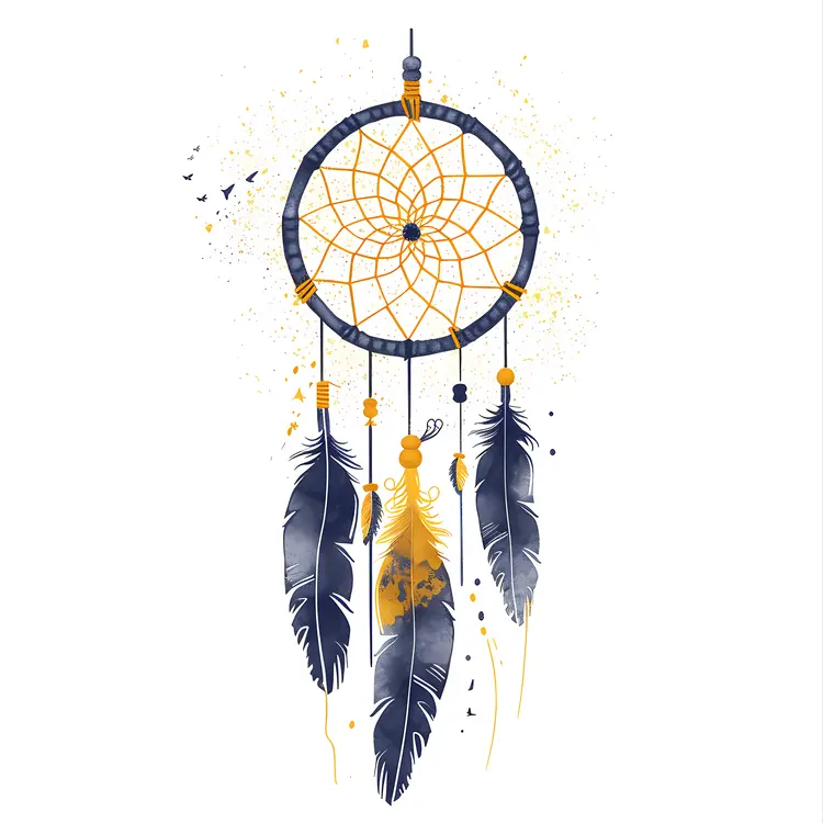 Elegant Dreamcatcher with Dark Feathers